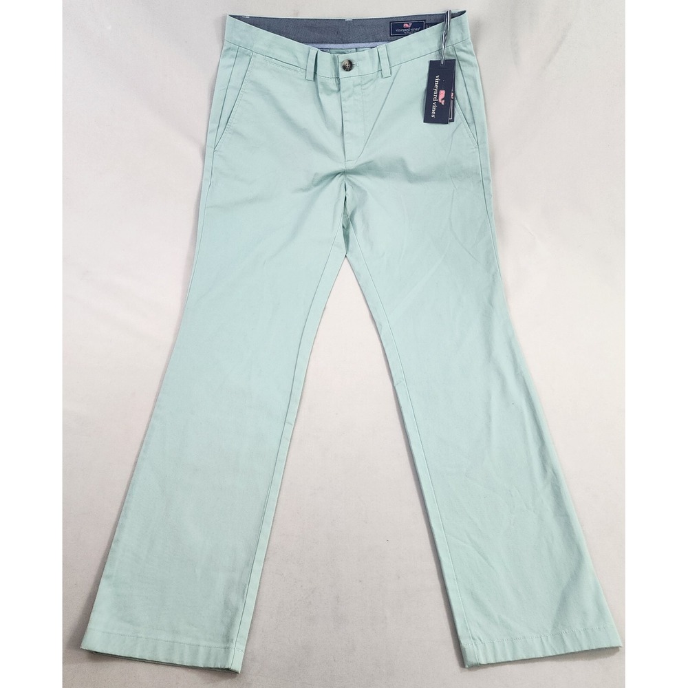 Vineyard Vines Breaker Pants Mens 32x32 Blue Caicos Slim Fit Stretch Chino New